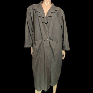 Vintage 80s Long Oversized Jacket Coat Unique Avant Garde New Wave Taupe Canvas